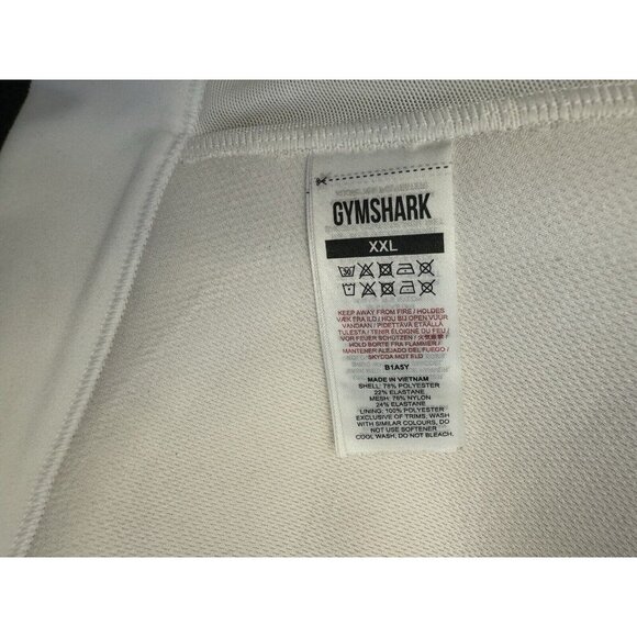 Gymshark White Mesh Neckline Sports Bra High Support Size XXL - Picture 4 of 7